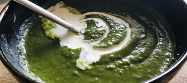 spinach, pea and mint soup