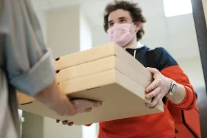 delivering pizza